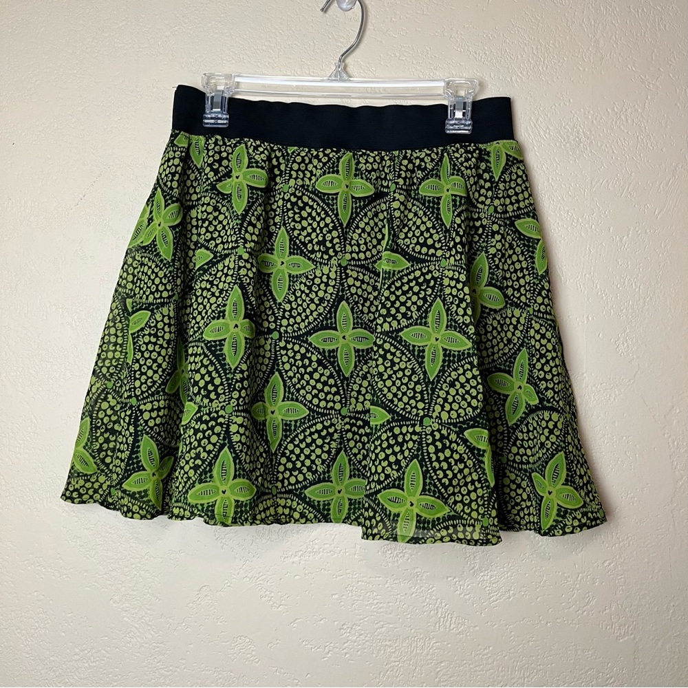Mossimo women black green floral skirt size M - Picture 3 of 10